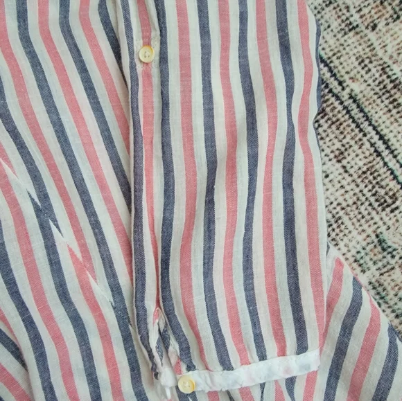 Anthropologie Isabella Sinclair Red White Blue Striped Top - Picture 5 of 7